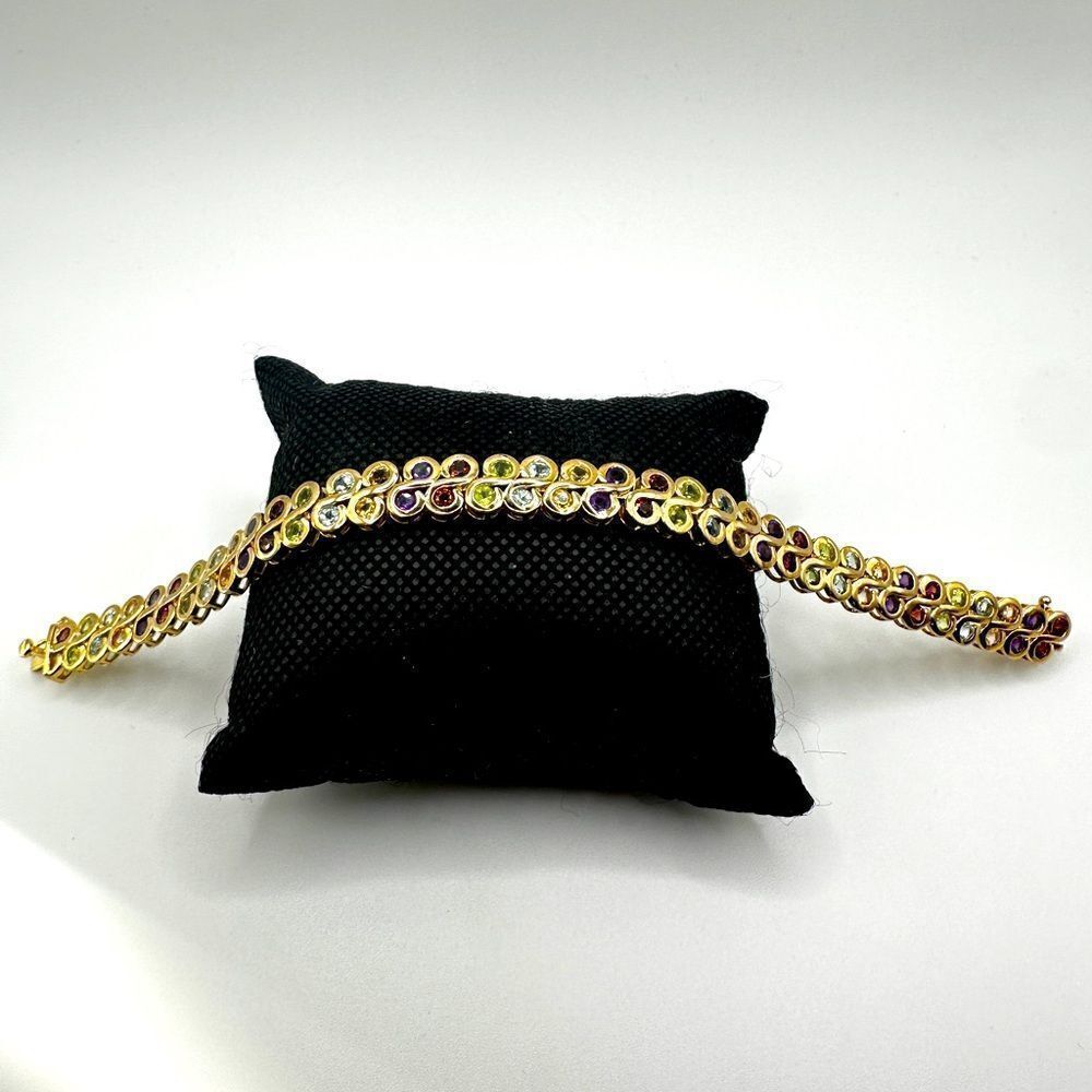 NWOT gold vermeil over sterling silver multi-gemstone bracelet!‎